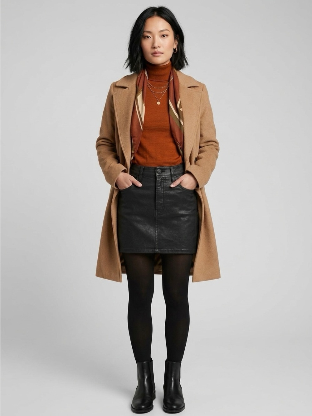 Agolde Lydia 5 Pocket Black Leatherette Mini Skirt (Size 24)